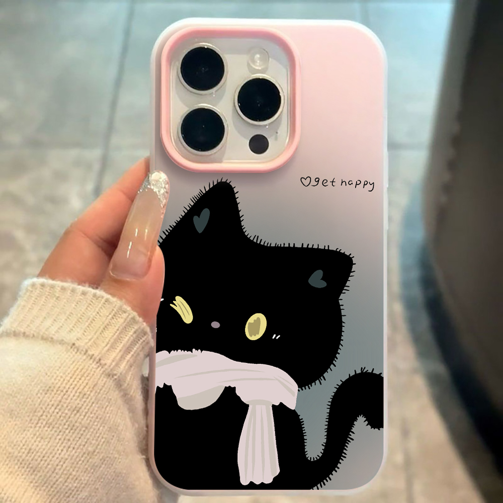 Computer Case - เคสโทรศัพท์ลายคู่รักแมวขาวดำสีลูกกวาด สำหรับ Xiaomi 14T 15T Pro