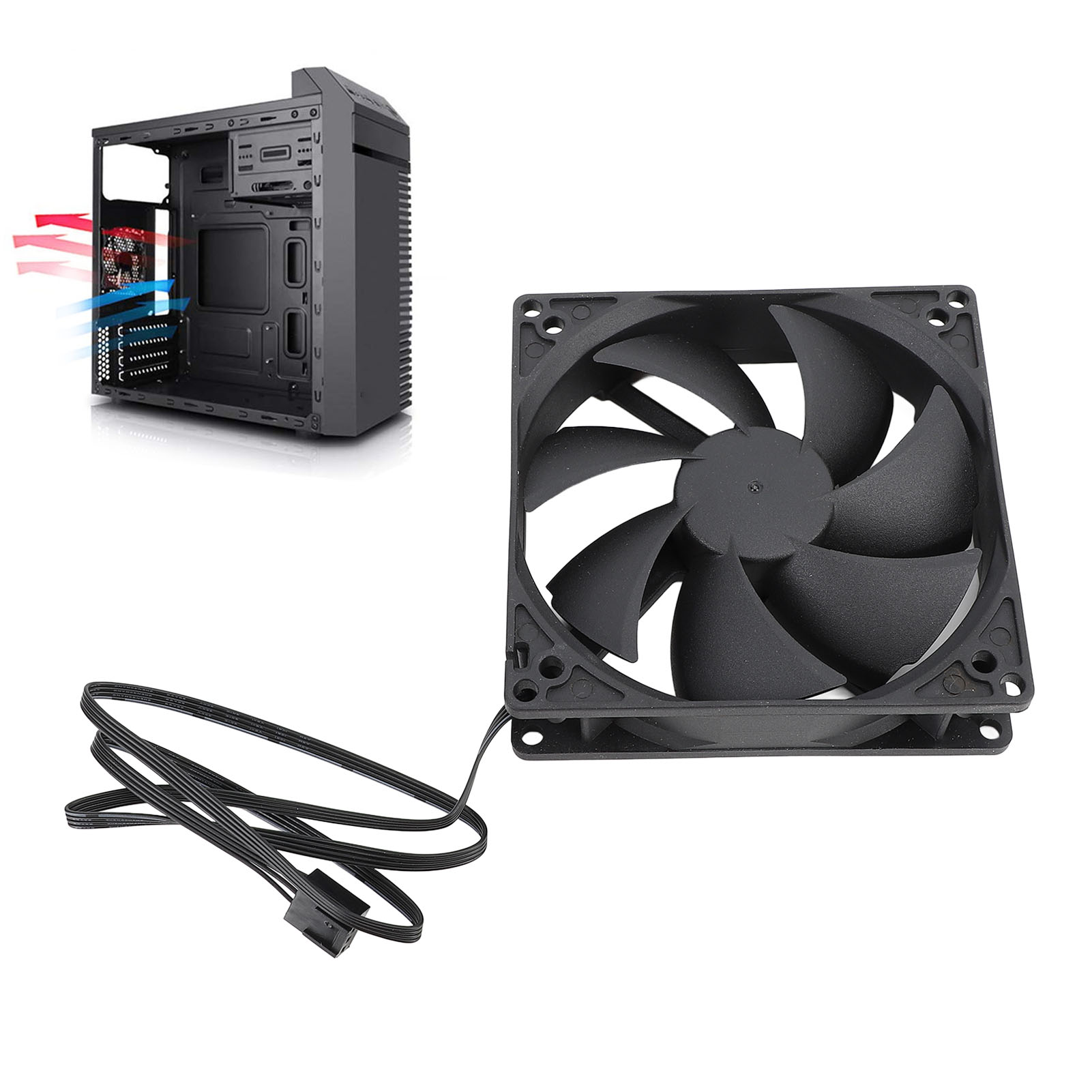Case Fan Controller - พัดลมเคสคอมพิวเตอร์ขนาด 100 มม. แบบ PWM ควบคุมอุณหภูมิอัจฉริยะ