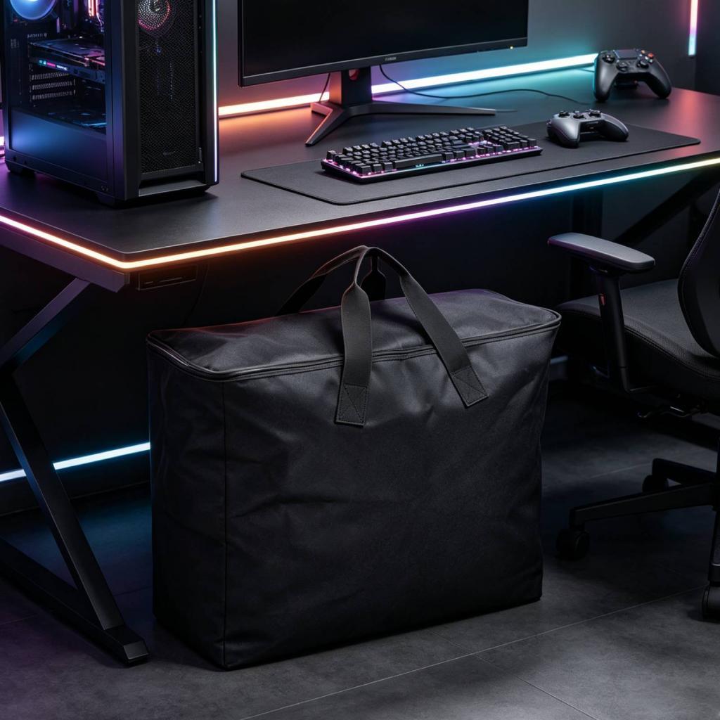 Pc Chassis - กระเป๋าใส่เคสคอมพิวเตอร์ตั้งโต๊ะ ทำจากผ้าอ็อกซ์ฟอร์ด พร้อมช่องจัดระเบียบ สำหรับใส่ซีพียูหลัก ช่วยให้เคลื่อนย้ายและพกพาสะดวก